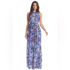Shoshanna 100% Silk Hydrangea Gardens Alexia Maxi Dress, size 0